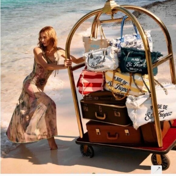 MYRA Saint Tropez Weekender Bag In White & Sky Blue XL🎁🆕⌚🏃💨🚚 - Picture 5 of 10